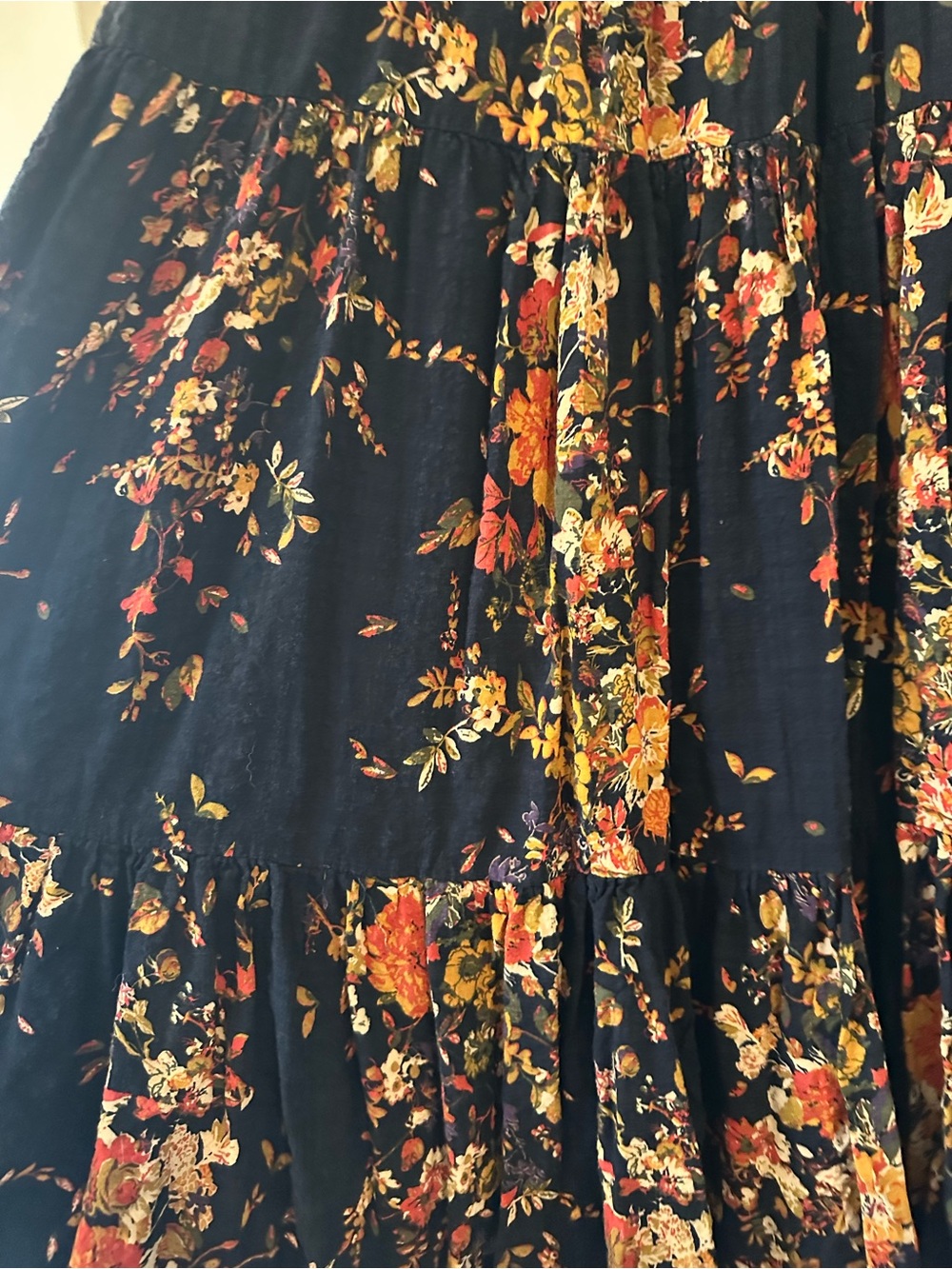 Natural Life Women’s Navy Floral Tiered Maxi Skirt - Picture 2 of 4